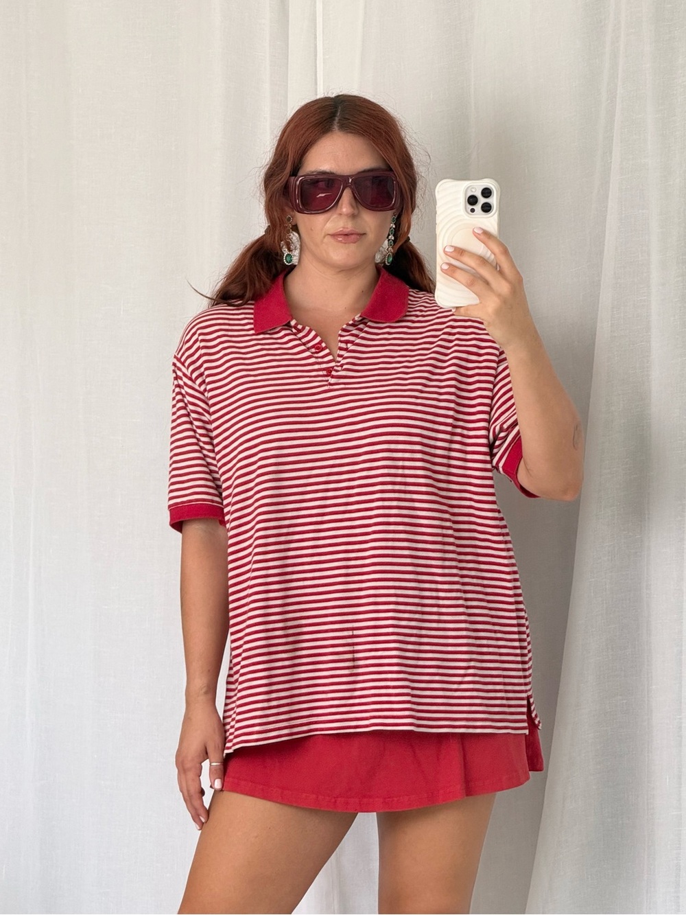 90s sporty striped polo ✧